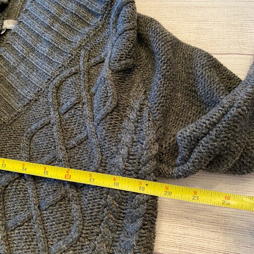 Cozy Gray Cable Knit Sweater - Picture 10 of 12